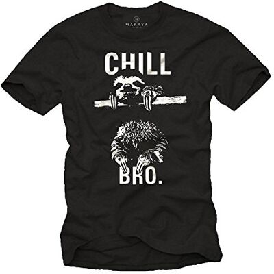 MAKAYA T-shirts bonitas para homem preguiçoso Chill Bro. MAKAYA T-shirts bonitas para homem preguiçoso Chill Bro.