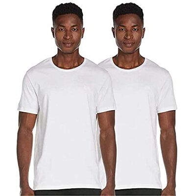 Boss T-shirt Rn 2P Co t-shirt (pacote de 2) para homem, White100 Boss T-shirt Rn 2P Co t-shirt (pacote de 2) para homem, White100