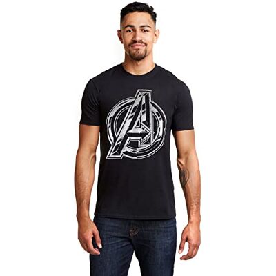 Marvel Logotipo da T-shirt dos Avengers Infinity para homem, Preto (Black Blk), XL Marvel Logotipo da T-shirt dos Avengers Infinity para homem, Preto (Black Blk), XL