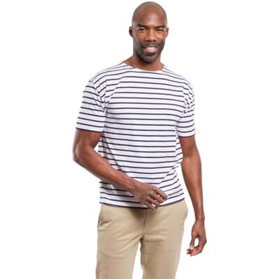 Armor Lux Doelan T-shirt para homem, Multicolor (branco/navio 400) Armor Lux Doelan T-shirt para homem, Multicolor (branco/navio 400)