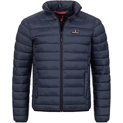 Höhenhorn Balmhorn Casaco acolchoado com capuz para homem, de meia-estação, Azul-escuro, S Höhenhorn Balmhorn Casaco acolchoado com capuz para homem, de meia-estação, Azul-escuro, S
