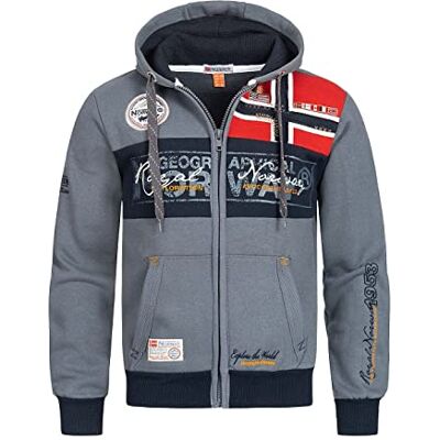 Geographical Norway Flyer Camisola com Capuz e Bolso Canguru Homem Camisola com Logo Estilo Homens Camisolas Confortáveis de Inverno, Cinzento escuro, L Geographical Norway Flyer Camisola com Capuz e Bolso Canguru Homem Camisola com Logo Estilo Homens Camisolas Confortáveis de Inverno, Cinzento escuro, L