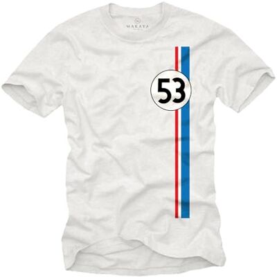 MAKAYA T-shirt homem para amantes de carros motivo Herbie número 53 presentes originais aniversário MAKAYA T-shirt homem para amantes de carros motivo Herbie número 53 presentes originais aniversário
