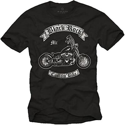 MAKAYA T-shirts de mota para homem Black Rock MAKAYA T-shirts de mota para homem Black Rock