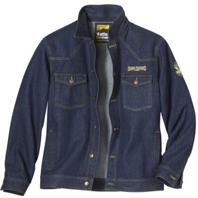 ATLAS FOR MEN Casaco de ganga para homem Casaco de estilo motociclista ideal para a primavera Disponível em tamanhos grandes de M a 5XL ATLAS FOR MEN Casaco de ganga para homem Casaco de estilo motociclista ideal para a primavera Disponível em tamanhos grandes de M a 5XL