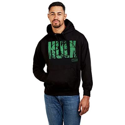 Marvel Hulk Text T-shirt homem (pacote de 1), Preto (Black Blk), Unissexo médio Marvel Hulk Text T-shirt homem (pacote de 1), Preto (Black Blk), Unissexo médio