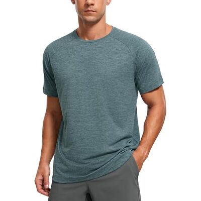 CRZ YOGA Camiseta de Manga Curta Leve para Homens de Secagem Rápida para Treinamento Esportivo Camisetas Entrenamiento, Ligero, Corte Normal, Cuello Redondo, Camisetas Manga Corta Hombre CRZ YOGA Camiseta de Manga Curta Leve para Homens de Secagem Rápida para Treinamento Esportivo Camisetas Entrenamiento, Ligero, Corte Normal, Cuello Redondo, Camisetas Manga Corta Hombre
