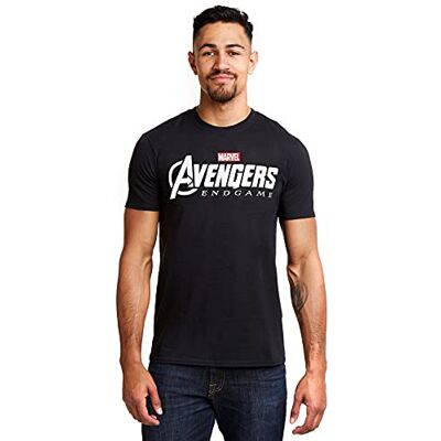 Marvel Avengers Endgame Logo t-shirt para homem, Preto (Black Blk) Marvel Avengers Endgame Logo t-shirt para homem, Preto (Black Blk)