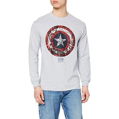Marvel Escudo Cómico do Capitão América Camiseta-Camisa para Homem Marvel Escudo Cómico do Capitão América Camiseta-Camisa para Homem