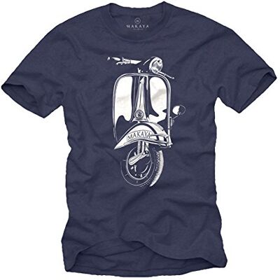 MAKAYA Acessórios de Moto T-shirt Homem Manga Curta Algodão Vintage Scooter PX MAKAYA Acessórios de Moto T-shirt Homem Manga Curta Algodão Vintage Scooter PX