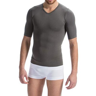 Farmacell Man 419H T-shirt de meia manga para homem modeladora de contenção com fio Heat térmico e protetor, cinzento Farmacell Man 419H T-shirt de meia manga para homem modeladora de contenção com fio Heat térmico e protetor, cinzento