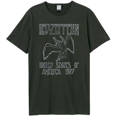Amplified Led Zeppelin Tour 77 t-shirt para homem, Cinzento (Charcoal Cc) Amplified Led Zeppelin Tour 77 t-shirt para homem, Cinzento (Charcoal Cc)