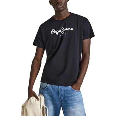 Pepe Jeans Eggo T-shirt para homem, Preto, Médio Pepe Jeans Eggo T-shirt para homem, Preto, Médio