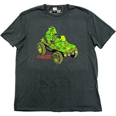 Amplified Gorillaz Jeep T-shirt para homem, cor cinzenta Amplified Gorillaz Jeep T-shirt para homem, cor cinzenta