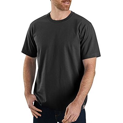 Carhartt T-shirt de manga curta com tecido grosso, Relaxed Fit t-shirt funcional de trabalho para homem (embalagem de 1), Preto, Médio Carhartt T-shirt de manga curta com tecido grosso, Relaxed Fit t-shirt funcional de trabalho para homem (embalagem de 1), Preto, Médio