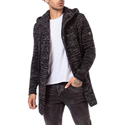 RED BRIDGE Redbridge Cardigan para homem Casaco de malha longo, Preto, M RED BRIDGE Redbridge Cardigan para homem Casaco de malha longo, Preto, M