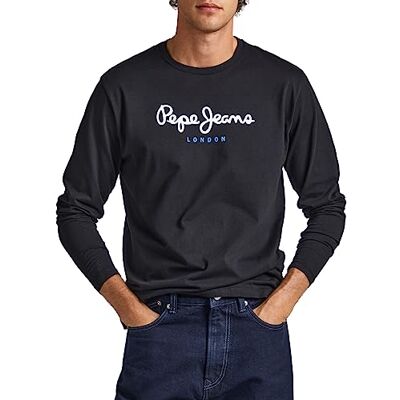 Pepe Jeans Eggo Long N T-shirt para homem, Preto (Preto), XS Pepe Jeans Eggo Long N T-shirt para homem, Preto (Preto), XS
