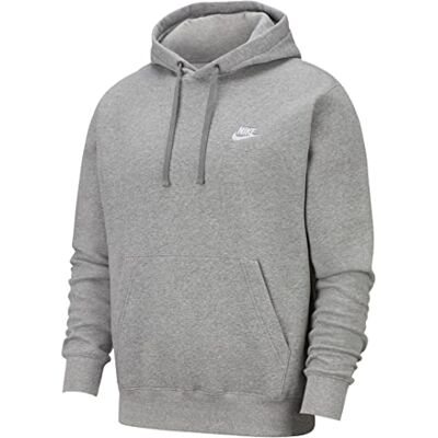 Nike M NSW Club Hoodie Po BB Sweatshirt para homem, cinzento escuro, prateado e branco, M Nike M NSW Club Hoodie Po BB Sweatshirt para homem, cinzento escuro, prateado e branco, M