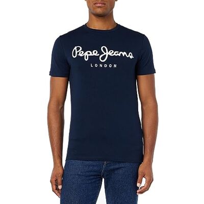 Pepe Jeans Original, T-shirt com elastano para homem emagrecer XL Azul (Navy 595) Pepe Jeans Original, T-shirt com elastano para homem emagrecer XL Azul (Navy 595)
