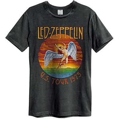 Amplified Camiseta Amplificada Led Zeppelin US Tour 75 unissexo, Carvão vegetal Amplified Camiseta Amplificada Led Zeppelin US Tour 75 unissexo, Carvão vegetal