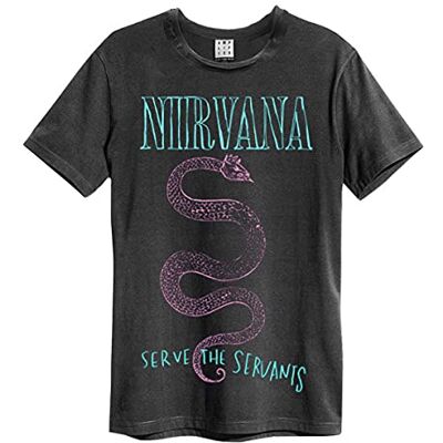 Amplified T-shirt Nirvana Serve The Servants, cor cinza escuro Amplified T-shirt Nirvana Serve The Servants, cor cinza escuro