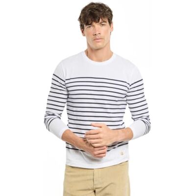 Armor Lux Marinière Port-Louis Héritage Homme T-shirt de manga comprida para homem, Branco (400 branco/navio 400), XXL Armor Lux Marinière Port-Louis Héritage Homme T-shirt de manga comprida para homem, Branco (400 branco/navio 400), XXL