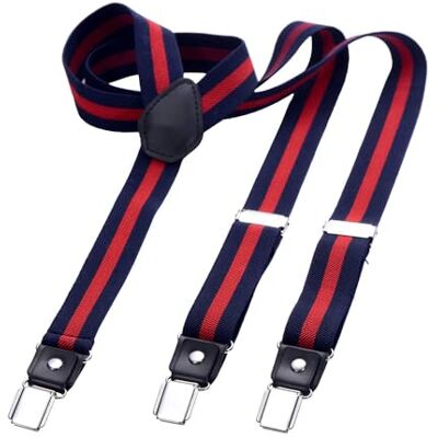 DonDon Suspensórios para homem estreitos largos 2,5 cm com 3 clips extra fortes suspensórios para calças homem DonDon Suspensórios para homem estreitos largos 2,5 cm com 3 clips extra fortes suspensórios para calças homem