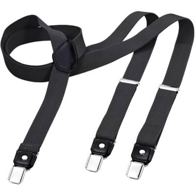 DonDon Suspensórios para homem estreitos largos 2,5 cm com 3 clips extra fortes suspensórios para calças homem DonDon Suspensórios para homem estreitos largos 2,5 cm com 3 clips extra fortes suspensórios para calças homem