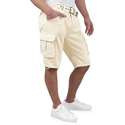 Indicode Kjeld Calções cargo para homem com 6 bolsos, inclui cinto de tecido de algodão 100%, bermudas de verão, calções para homem, calções cargo curtos de verão, Cinza claro, L Indicode Kjeld Calções cargo para homem com 6 bolsos, inclui cinto de tecido de algodão 100%, bermudas de verão, calções para homem, calções cargo curtos de verão, Cinza claro, L