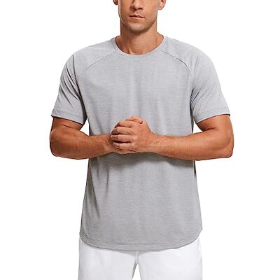 CRZ YOGA Camiseta de Manga Curta Leve para Homens de Secagem Rápida para Treinamento Esportivo Camisetas Entrenamiento, Ligero, Corte Normal, Cuello Redondo, Camisetas Manga Corta Hombre CRZ YOGA Camiseta de Manga Curta Leve para Homens de Secagem Rápida para Treinamento Esportivo Camisetas Entrenamiento, Ligero, Corte Normal, Cuello Redondo, Camisetas Manga Corta Hombre