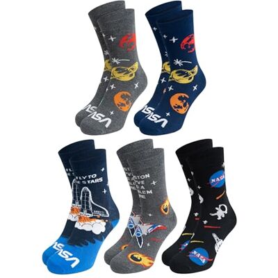United 5 pares de meias masculinas da NASA, multicoloridas, 40-45, meias para homem, meias para homem United 5 pares de meias masculinas da NASA, multicoloridas, 40-45, meias para homem, meias para homem