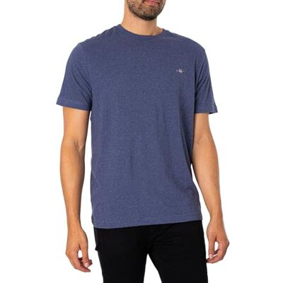 GANT T-shirt Reg Shield SS para homem, Dark Jeansblue Melange, L GANT T-shirt Reg Shield SS para homem, Dark Jeansblue Melange, L