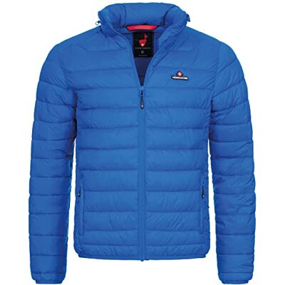 Höhenhorn Balmhorn Casaco acolchoado com capuz para homem, de meia-estação, Azul/azul, M Höhenhorn Balmhorn Casaco acolchoado com capuz para homem, de meia-estação, Azul/azul, M