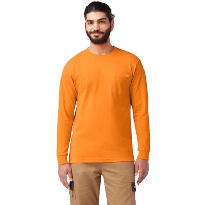 Dickies Manga comprida Heavyweight Crew Neck decote redondo pesado de manga comprida para homem (embalagem de 1), laranja (laranja or), 3XL Dickies Manga comprida Heavyweight Crew Neck decote redondo pesado de manga comprida para homem (embalagem de 1), laranja (laranja or), 3XL