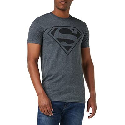 DC Comics T-shirt de manga curta macacão super-homem cinzento escuro L DC Comics T-shirt de manga curta macacão super-homem cinzento escuro L
