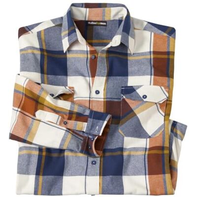 ATLAS FOR MEN Camisa xadrez de flanela homem confortável e quente corte folgado Disponível em tamanhos grandes do M ao 5XL ATLAS FOR MEN Camisa xadrez de flanela homem confortável e quente corte folgado Disponível em tamanhos grandes do M ao 5XL