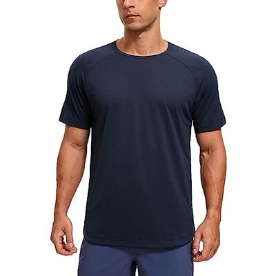 CRZ YOGA Camiseta de Manga Curta Leve para Homens de Secagem Rápida para Treinamento Esportivo Camisetas Entrenamiento, Ligero, Corte Normal, Cuello Redondo, Camisetas Manga Corta Hombre CRZ YOGA Camiseta de Manga Curta Leve para Homens de Secagem Rápida para Treinamento Esportivo Camisetas Entrenamiento, Ligero, Corte Normal, Cuello Redondo, Camisetas Manga Corta Hombre