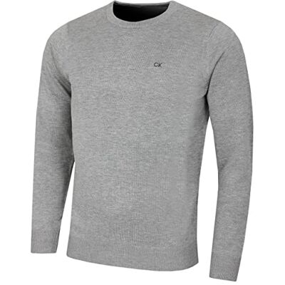 Calvin Suéter de Algodão Supima com Logotipo de Monograma Sólido para Homem (Pack de 1), Cinzento Marl, XL Calvin Suéter de Algodão Supima com Logotipo de Monograma Sólido para Homem (Pack de 1), Cinzento Marl, XL