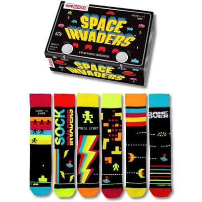 United Novelty Space Invaders Box of 6 Oddsocks for Men UK 6-11 EUR 39-46 US 7-12, Preto United Novelty Space Invaders Box of 6 Oddsocks for Men UK 6-11 EUR 39-46 US 7-12, Preto