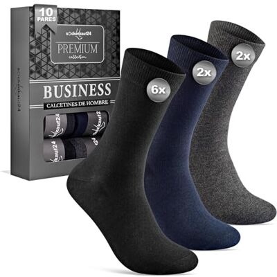 sockenkauf24 Meias masculinas pretas azul cinzento (10 pares) meias clássicas de algodão respiráveis sockenkauf24 Meias masculinas pretas azul cinzento (10 pares) meias clássicas de algodão respiráveis