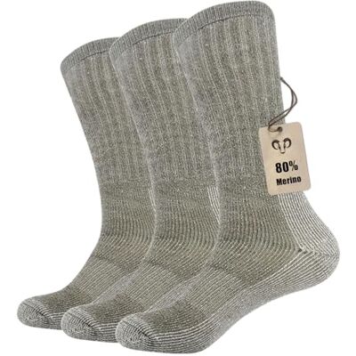 Vihir Meias de merino para homem, cano comprido Merino Sport, meias para esqui, trekking, caminhadas, 3 pares., multicolorido Vihir Meias de merino para homem, cano comprido Merino Sport, meias para esqui, trekking, caminhadas, 3 pares., multicolorido