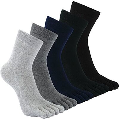 PUTUO Meias de dedos homens corrida meias de desporto de algodão, homens cinco meias de dedo do pé, 39-44, 5 pares, multicolorido PUTUO Meias de dedos homens corrida meias de desporto de algodão, homens cinco meias de dedo do pé, 39-44, 5 pares, multicolorido