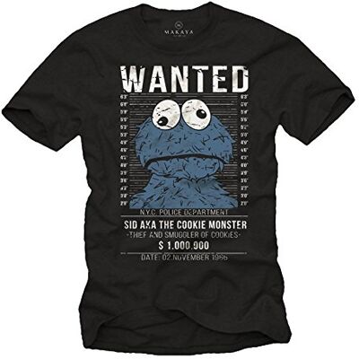MAKAYA T-shirts engraçadas para homem de manga curta Wanted cookies bolachas MAKAYA T-shirts engraçadas para homem de manga curta Wanted cookies bolachas