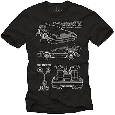 MAKAYA T-shirts Frikis homem futuro t-shirt Delorean MAKAYA T-shirts Frikis homem futuro t-shirt Delorean