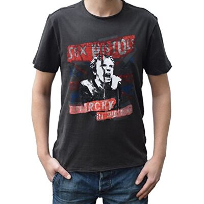 Amplified Sex Pistols-Anarchy t-shirt para homem, Cinzento (Charcoal Cc), M Amplified Sex Pistols-Anarchy t-shirt para homem, Cinzento (Charcoal Cc), M