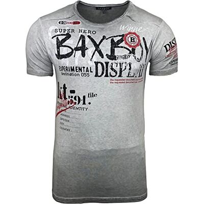 Subliminal Mode BX147 T-shirt masculina com gola redonda e estampado único na moda e vintage, Cinza claro, Médio Subliminal Mode BX147 T-shirt masculina com gola redonda e estampado único na moda e vintage, Cinza claro, Médio
