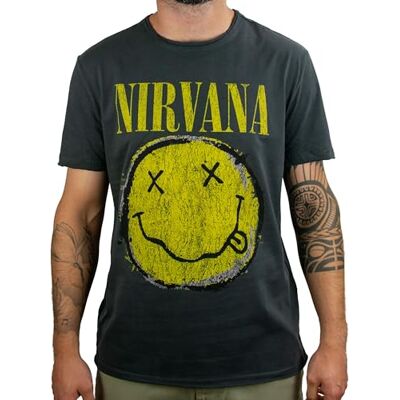 Amplified Nirvana-Worn out logótipo t-shirt para homem, Médio Amplified Nirvana-Worn out logótipo t-shirt para homem, Médio
