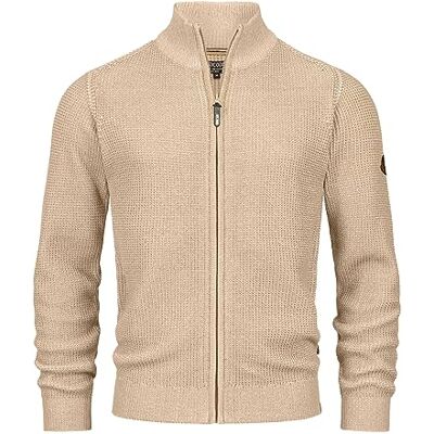 Indicode Homens INLayton casaco de gola alta, Branco e ouro, L Indicode Homens INLayton casaco de gola alta, Branco e ouro, L