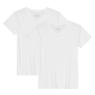 DANISH ENDURANCE T-shirt Mulher Algodão Orgânico, Decote Redondo ou Decote em V, 2 Pack T-shirts Mulher Manga Curta, T-shirts Manga Curta Mulher, T-shirts Básicas Mulher DANISH ENDURANCE T-shirt Mulher Algodão Orgânico, Decote Redondo ou Decote em V, 2 Pack T-shirts Mulher Manga Curta, T-shirts Manga Curta Mulher, T-shirts Básicas Mulher
