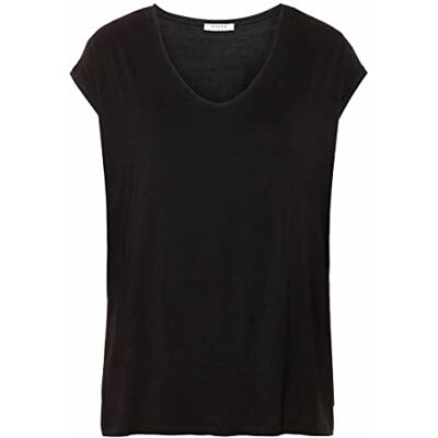 PIECES T-shirt Solid Noos camisola para mulher, Preto (preto preto), M PIECES T-shirt Solid Noos camisola para mulher, Preto (preto preto), M